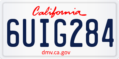 CA license plate 6UIG284