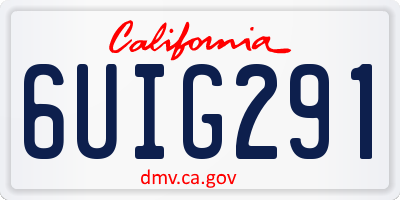 CA license plate 6UIG291