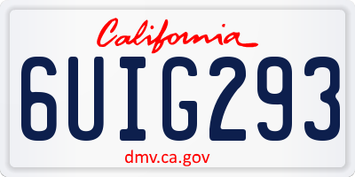 CA license plate 6UIG293