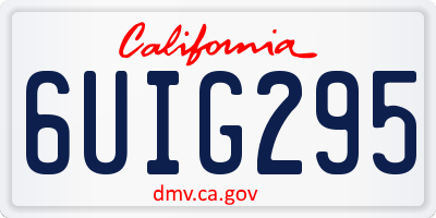 CA license plate 6UIG295
