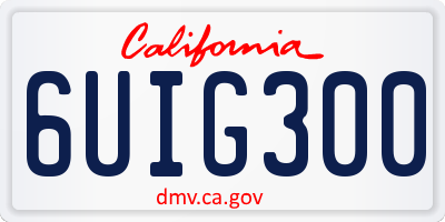 CA license plate 6UIG300