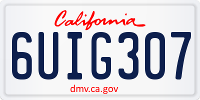 CA license plate 6UIG307
