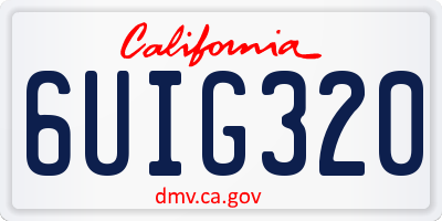 CA license plate 6UIG320