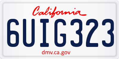 CA license plate 6UIG323