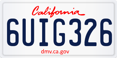 CA license plate 6UIG326