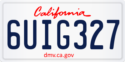 CA license plate 6UIG327