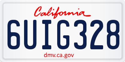 CA license plate 6UIG328
