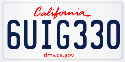 CA license plate 6UIG330