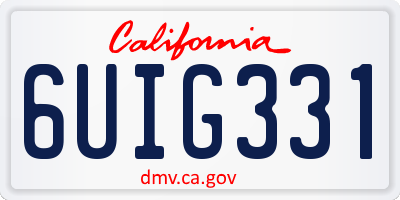 CA license plate 6UIG331