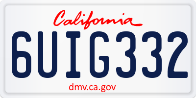 CA license plate 6UIG332