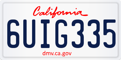 CA license plate 6UIG335