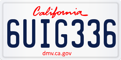 CA license plate 6UIG336