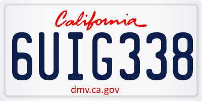 CA license plate 6UIG338