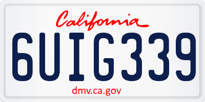 CA license plate 6UIG339