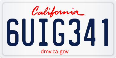 CA license plate 6UIG341