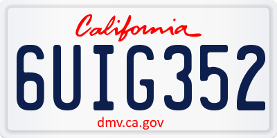 CA license plate 6UIG352