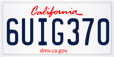 CA license plate 6UIG370
