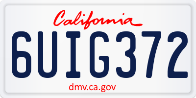 CA license plate 6UIG372