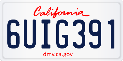 CA license plate 6UIG391