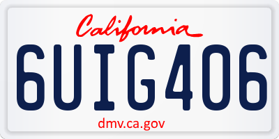 CA license plate 6UIG406