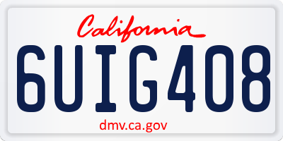 CA license plate 6UIG408