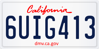 CA license plate 6UIG413