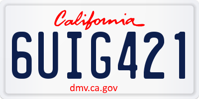 CA license plate 6UIG421