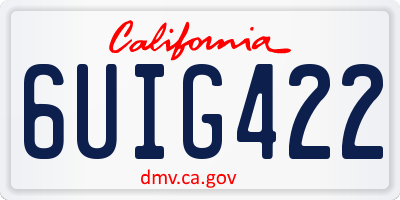 CA license plate 6UIG422
