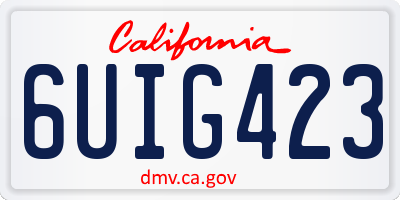 CA license plate 6UIG423