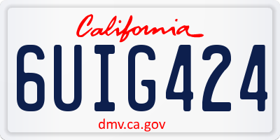 CA license plate 6UIG424