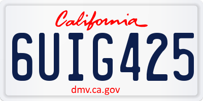 CA license plate 6UIG425