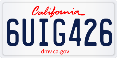 CA license plate 6UIG426
