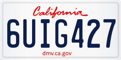 CA license plate 6UIG427
