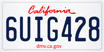 CA license plate 6UIG428