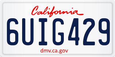 CA license plate 6UIG429