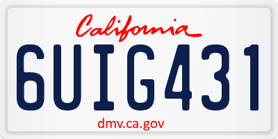 CA license plate 6UIG431