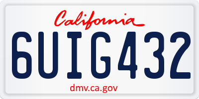 CA license plate 6UIG432