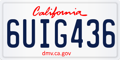 CA license plate 6UIG436