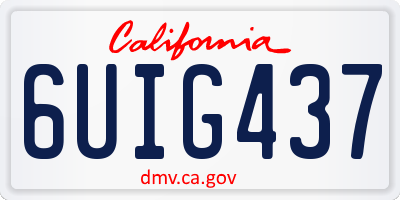 CA license plate 6UIG437