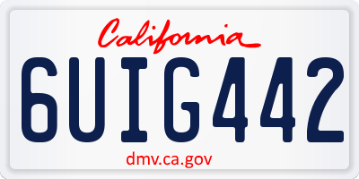 CA license plate 6UIG442