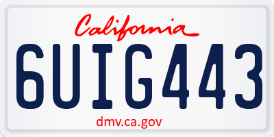 CA license plate 6UIG443