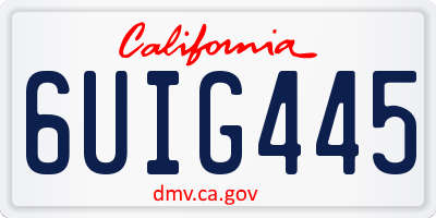 CA license plate 6UIG445