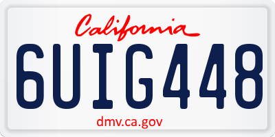 CA license plate 6UIG448