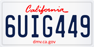 CA license plate 6UIG449