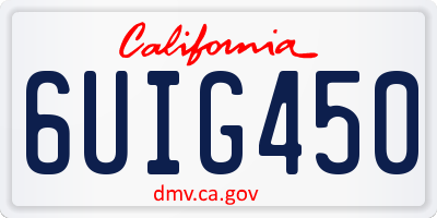 CA license plate 6UIG450