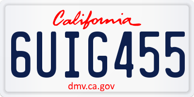 CA license plate 6UIG455