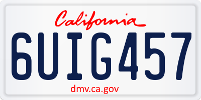 CA license plate 6UIG457