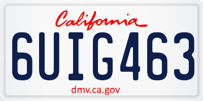 CA license plate 6UIG463