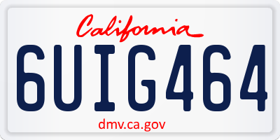 CA license plate 6UIG464