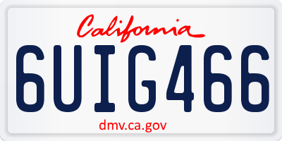 CA license plate 6UIG466